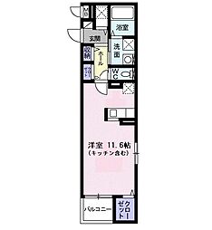 スリーエム ワンルームの間取図画像