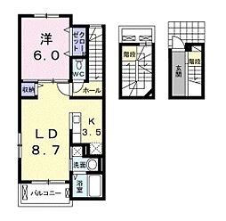 サン・ハイツすみれ 1LDKの間取図画像