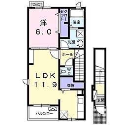 さくら1 1LDKの間取図画像