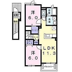メゾン・ド・エレガン4 2LDKの間取図画像