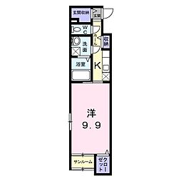 ラ・ヴィ・クレール 1Kの間取図画像