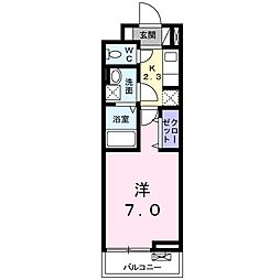 コンチェルトグロッソ 1Kの間取図画像