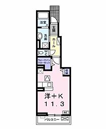 ノイ・クレイン ワンルームの間取図画像