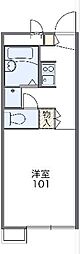 レオパレスウエスト1 1Kの間取図画像