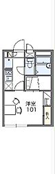 レオパレスワールド寒風台 1Kの間取図画像