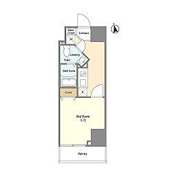 京急本線 大森海岸駅 徒歩9分の賃貸マンション 9階1Kの間取り