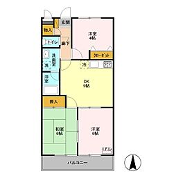 ウィズマンション 3DKの間取図画像