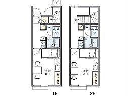 レオパレス万葉の里 1Kの間取図画像