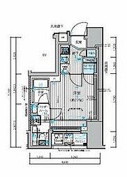 都営大江戸線 新御徒町駅 徒歩4分の賃貸マンション 8階1Kの間取り