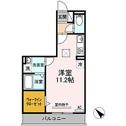 名鉄豊田線 黒笹駅 徒歩7分の賃貸アパート 1階ワンルームの間取り