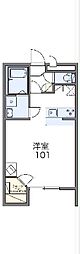 レオパレスステビア 1Kの間取図画像