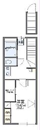 レオパレスクレール2 1Kの間取図画像