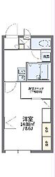 レオパレスわだち 1Kの間取図画像