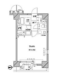 ダイナシティ田端 6階ワンルームの間取り