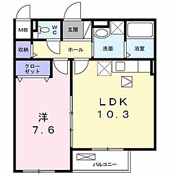 Osaka Metro中央線 長田駅 徒歩11分の賃貸アパート 1階1LDKの間取り