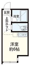 ユナイト根岸エルコントルパッサ ワンルームの間取図画像