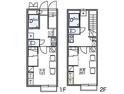 レオパレスプログレス 1Kの間取図画像