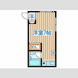 京王線 幡ヶ谷駅 徒歩10分の賃貸アパート 1階ワンルームの間取り