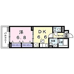 プレッソ・ロート3 1DKの間取図画像