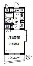 Ｌｉｚ三ツ沢 408 4階1Kの間取り