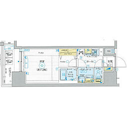エステムプラザTOKYO RISE 14階1Kの間取り