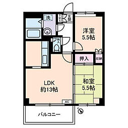 ミルキーウェイ 3階2LDKの間取り
