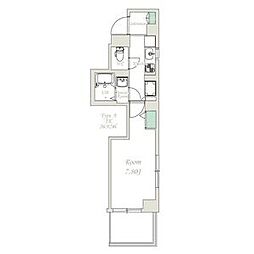 ドルチェヴィータ両国 11階1Kの間取り