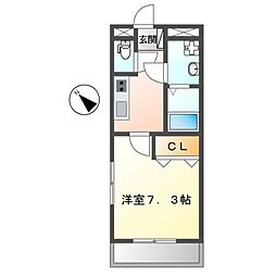 JR東海道本線 逢妻駅 3.1kmの賃貸アパート 1階1Kの間取り