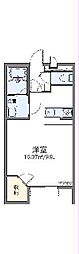 レオパレスシェソワ2 1Kの間取図画像