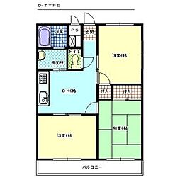 パレスコヨー 3DKの間取図画像