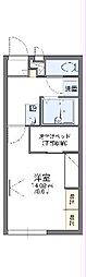 レオパレスアイリス 1Kの間取図画像