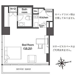 ウエリスアーバン品川タワー ワンルームの間取図画像