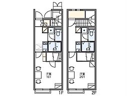 レオネクストリバージュ2 1Kの間取図画像