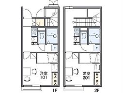 レオパレスアインヒルズ 1Kの間取図画像