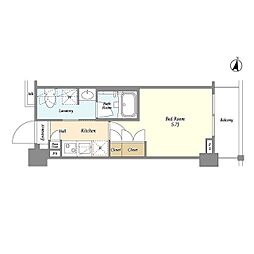 ＡＲＫＭＡＲＫ西小山 5階1Kの間取り