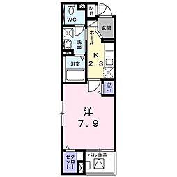ルミソラーレ 1Kの間取図画像