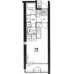 カーサ・デル・ソル小石川 ワンルームの間取図画像