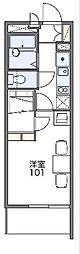 レオパレス嵯峨野 1Kの間取図画像