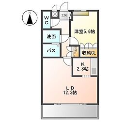グランディ 1LDKの間取図画像