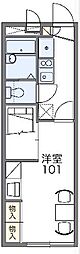 レオパレスメイ 1Kの間取図画像
