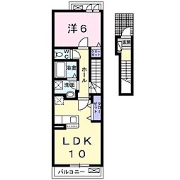 H・U.ハルモニー 1LDKの間取図画像