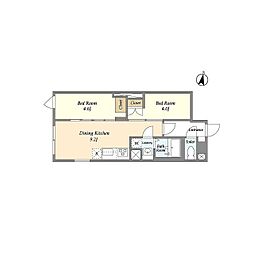 COMFORIA本駒込一丁目 2DKの間取図画像