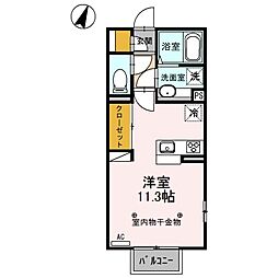 パーシモン ワンルームの間取図画像