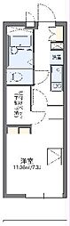 レオパレス槙 1Kの間取図画像