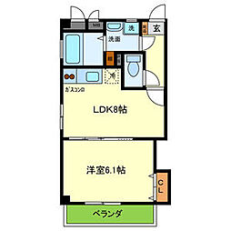 エフォールヒロ2 1LDKの間取図画像