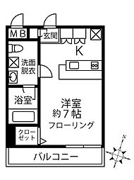 C_Rooms ワンルームの間取図画像