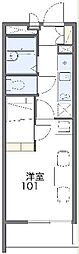 レオパレスバローネ2 1Kの間取図画像