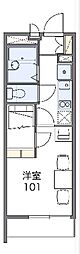 レオパレスKIVA 1Kの間取図画像