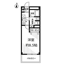 アンプルールフェールグリ 1Kの間取図画像