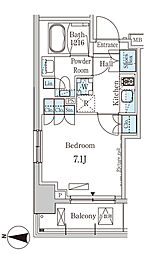 JR総武線 錦糸町駅 徒歩11分の賃貸マンション 3階1Kの間取り